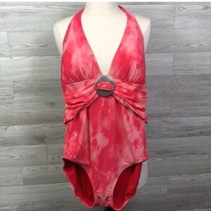 Contours by Coco Reef Dark Coral Tie-Dye One Piece Bathing Suit